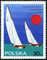 (1965-027) Марка Польша "Класс 'Воздушный змей'"   Чемпионат мира по парусному спорту I Θ