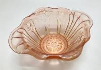 Конфетница сухарница салатник цветное карамельное стекло СССР 19,5х7,5 см