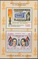 (1988-058) Блок марок  Куба "Х. Корсо и Р. Капабланка"    100 лет со дня рождения Хосе Рауля Капабла