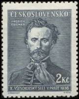 (1938-86) Марка Чехословакия "Й. Фюгнер (Сине-серая)"    10-е Старославянских игр Сокол, Прага II O