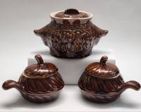 Горшочки для запекания и жульена обливная керамика СССР (3 предмета)