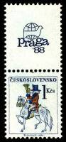 (1987-041) Марка Чехословакия "Почтальон на коне"    Международная выставка марок Прага '88 (Стандар