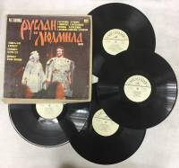 Набор виниловых пластинок (4 шт) М. Глинка Руслан и Людмила Мелодия 300 мм. (Сост. на фото)