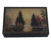 Шкатулка, лакированное дерево, СССР (сост. на фото)