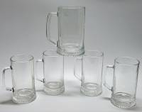 Пивные кружки 5 штук стекло 0,33 и 0,5 л без рисунка