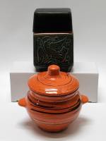 Банка для хранения (чайница) и Горшочек для запекания керамика обливная