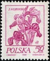 (1974-001) Марка Польша "Ирис"    Стандартный выпуск. Картины цветов Станислава Выспяньского  II O