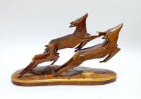 Деревянная скульптура "Семья оленей", УРСР, 1982 г. (сост. на фото)