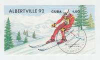 (1990-019) Блок марок  Куба "Скоростной спуск"    Зимние Олимпийские Игры 1992, Альбертвиль III Θ