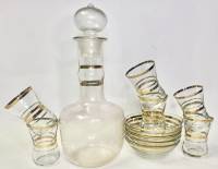 Набор посуды для напитков 11 предметов графин + 6 стопок + 4 креманки