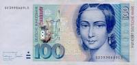 1996 Банкнота Германия ФРГ 100 марок Клара Шуман   XF
