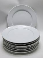 Тарелки 8 шт столовые большие белые фарфор диаметр 31 см