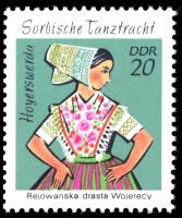 (1971-099) Марка Германия (ГДР) "Хойерсверда"    Сорбийские костюмы II Θ