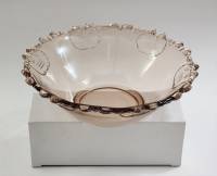 Салатник большой круглый цветное карамельное стекло СССР