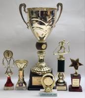 Кубки металл пластик 6 штук золотой цвет