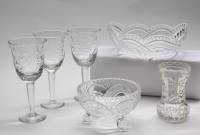 Рюмки Салатники и Ваза хрусталь винтаж СССР набор Три девицы сервировка девичника 6 предметов