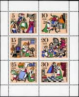 (1967-081) Лист (6 м 2х3) Германия (ГДР) "Сказки"    Фольклор III O