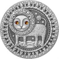 2009 Монета Беларусь 20 рублей Знаки зодиака Лев  Серебро Ag 925  UNC