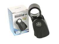 Лупа карманная TH-600111 с выдвижной линзой, без подсветки, увеличение 10. Китай