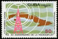 (1976-022) Марка Куба "Антена"    15 лет международного вещания Кубы III Θ