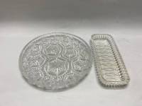 Набор хрусталя селедочница и тарелка (состояние на фото)