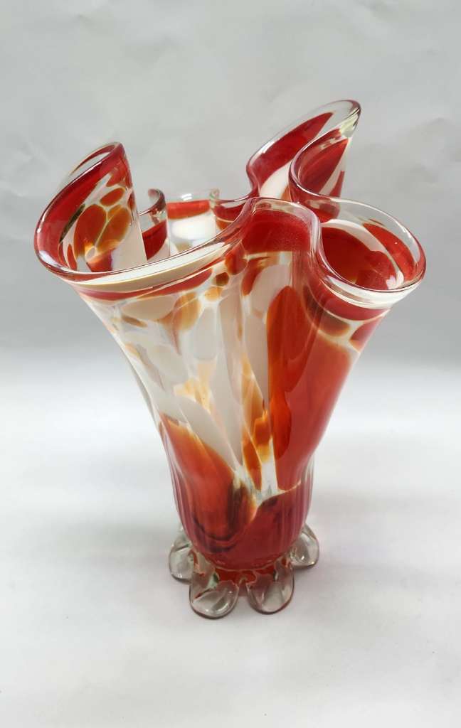 Ваза Красный Май цветное стекло СССР