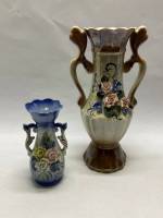 Ваза фарфоровая 2 шт, лепнина цветы