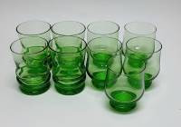Набор стаканов, 9 шт., цветное стекло, СССР (сост. отл.)