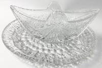 Блюдо круглое + салатник прямоугольный хрусталь СССР 