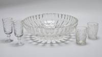 Салатник хрусталь Рюмки и Стопки (набор 4 предмета)