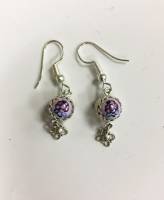 Серьги "Финифть", серебрение (сост. на фото)