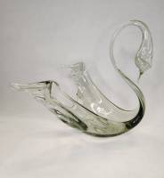 Конфетница салфетница ваза Лебедь 19х15х18 см стекло