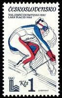 (1980-004) Марка Чехословакия "Слалом"    Зимние ОИ 1980, Лейк Плейсид II Θ