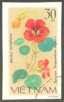 (1980-070a) Марка Вьетнам "Настурция большая"  Без перфорации  Цветы III Θ