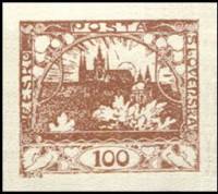 (1919-003) Марка Чехословакия "Собор Св. Николая (Коричневая)"    Градчаны (Стандартный выпуск) II Θ