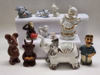 Фигурки статуэтки фарфор керамика 11 штук слон обезьяна чертик моряк мышь кот