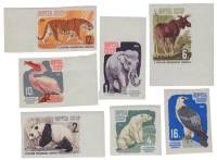 (1964-066-72) Серия Набор марок (7 шт) СССР   Без перфорации  100 лет Московскому зоопарку III O