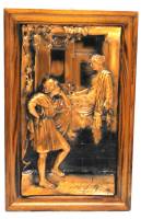 Панно чеканка, медь, в деревянной раме, 41*26 см., Польша (сост.отл.)