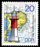 (1975-039) Марка Германия (ГДР) "Кротовый огонь"    Маяки II Θ