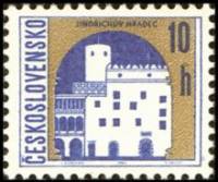 (1965-074) Марка Чехословакия "Йиндржихув Градец" Бумага простая    Чехословацкие города (Стандартны