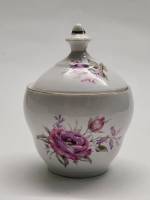 Сахарница Польша Wtoсtawek фарфор розы винтаж высота 14 см