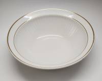 Салатник ЗИК Конаково белый рельеф позолота 26 х 7 см (скол)