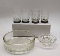 Салатник (блюдо для мелочей) 4 стопки Подсвечник (6 предметов) стекло хрусталь
