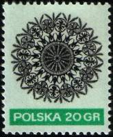 (1971-043) Марка Польша "Узоры из бумаги 1"    Народное искусство (Стандартный выпуск) I Θ