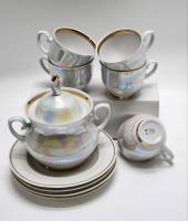 Кофейный сервиз 10 предметов перламутр Минский фарфоровый завод