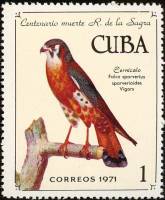 (1971-074) Марка Куба "Воробьиная пустельга"    100 лет со дня смерти Р. де Ла Сагры III Θ