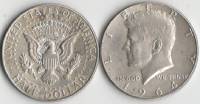 1964 Монета США 50 центов 1. Серебро, 900 Кеннеди Серебро Ag 900  XF