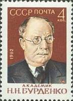 1962-105 Марка СССР Н.Н. Бурденко   Деятели советской медицины II Θ