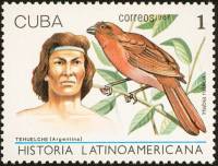 (1987-049) Марка Куба "Техуэльче, Аргентина"    История Латинской Америки III O