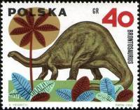 (1965-012) Марка Польша "Бронтозавр"   Доисторические животные II Θ